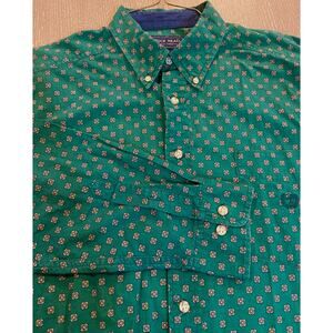 Duck Head Long Sleeve Green Large Cotton Button Down Vintage